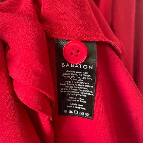 Aritzia Babaton Button Up Long Sleeve Day Dress Red Size  Medium - Picture 6 of 7